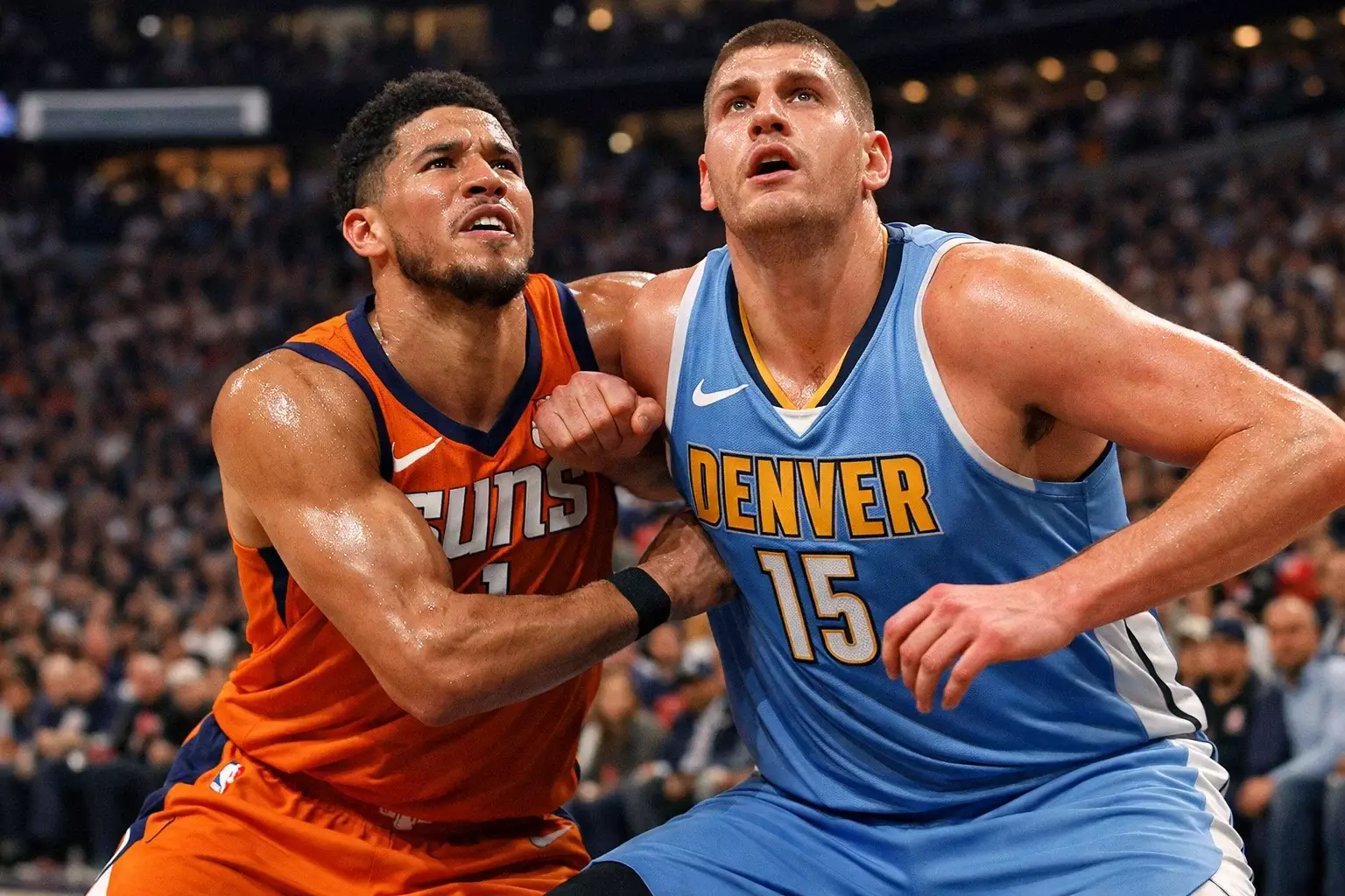 Jugadores estrella de equipos favoritos al título NBA en acción